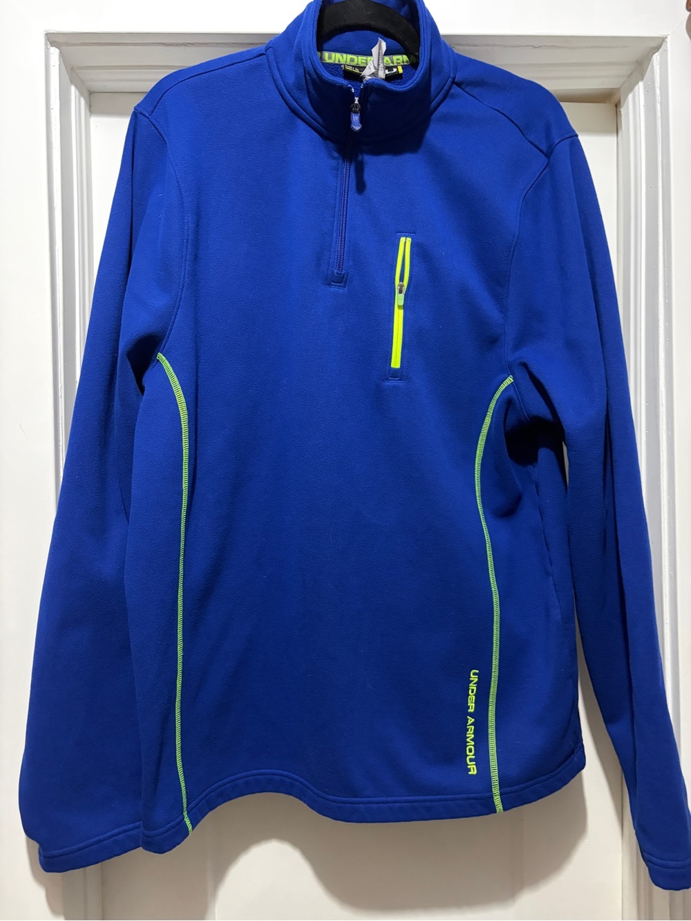 Under Armour Royal Blue Quarter-Zip Pullover with Neon Accents